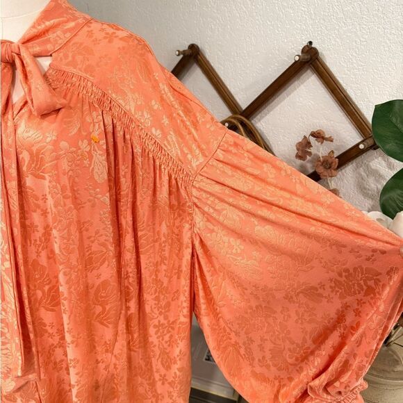 Free People Orange Floral Blouse - Picture 2 of 7
